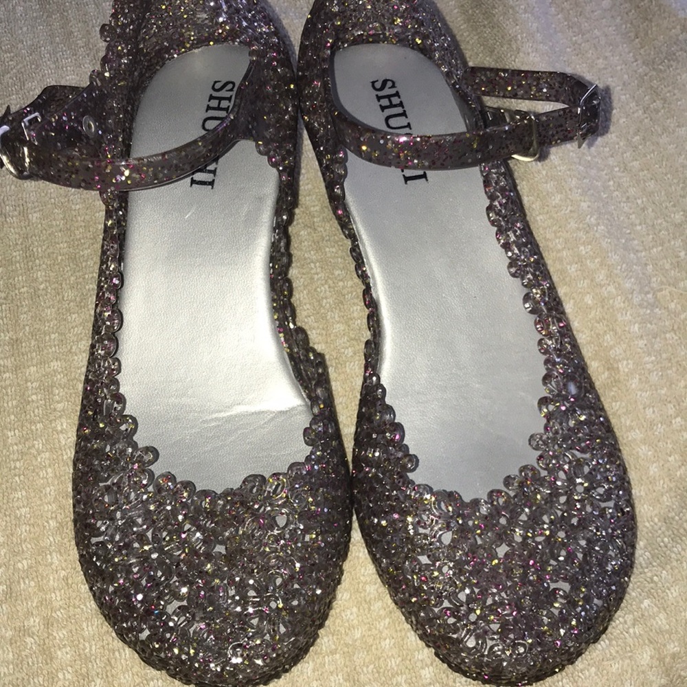 Multicolored glitter wedges